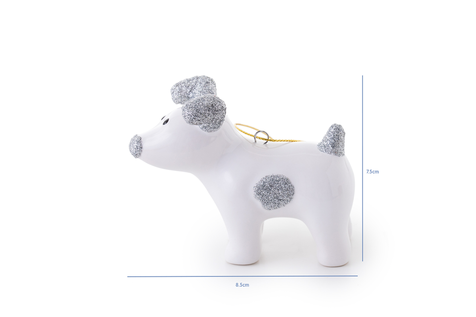 Snowdog Decoration - Sparky Silver